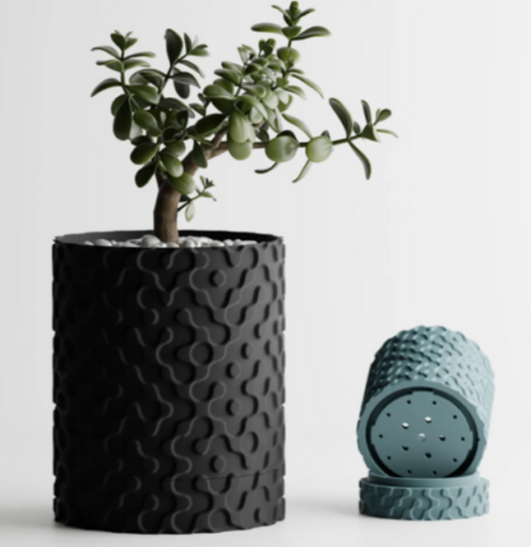 GEO PLANTER W/DRIP TRAY