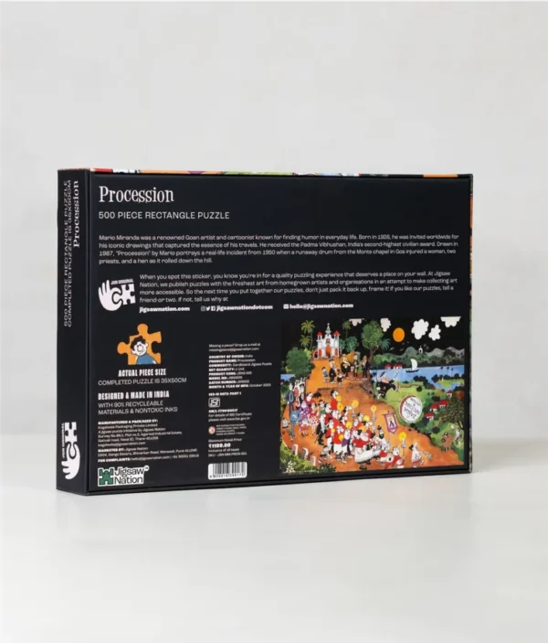 Procession – Goa by Mario Miranda (500 Piece Jigsaw Puzzle) - Image 3