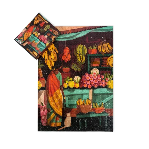 Market Woman & Cat by Chaaya Prabhat: 1000pc puzzle