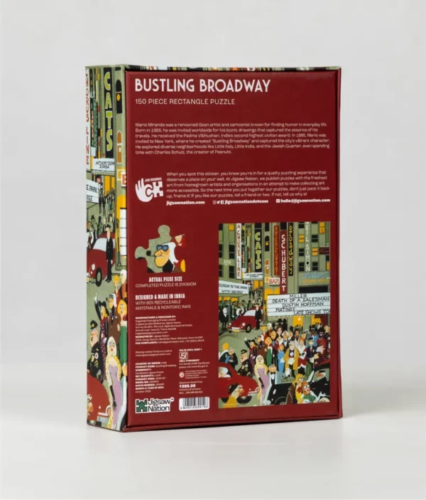 Bustling Broadway – New York by Mario Miranda (150 Piece Jigsaw Puzzle) - Image 3