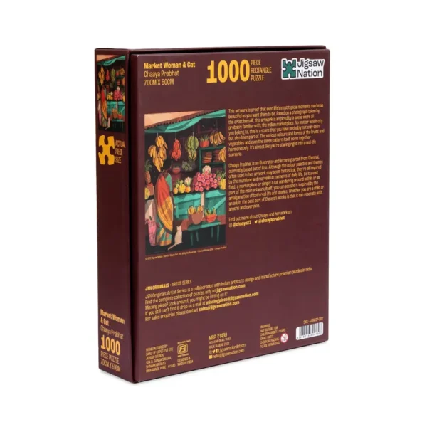 Market Woman & Cat by Chaaya Prabhat: 1000pc puzzle - Image 2